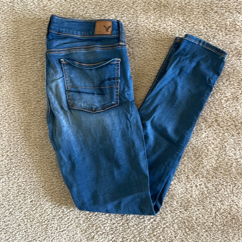 American Eagle Blue Skinny Jeans Size 10 Great Condition